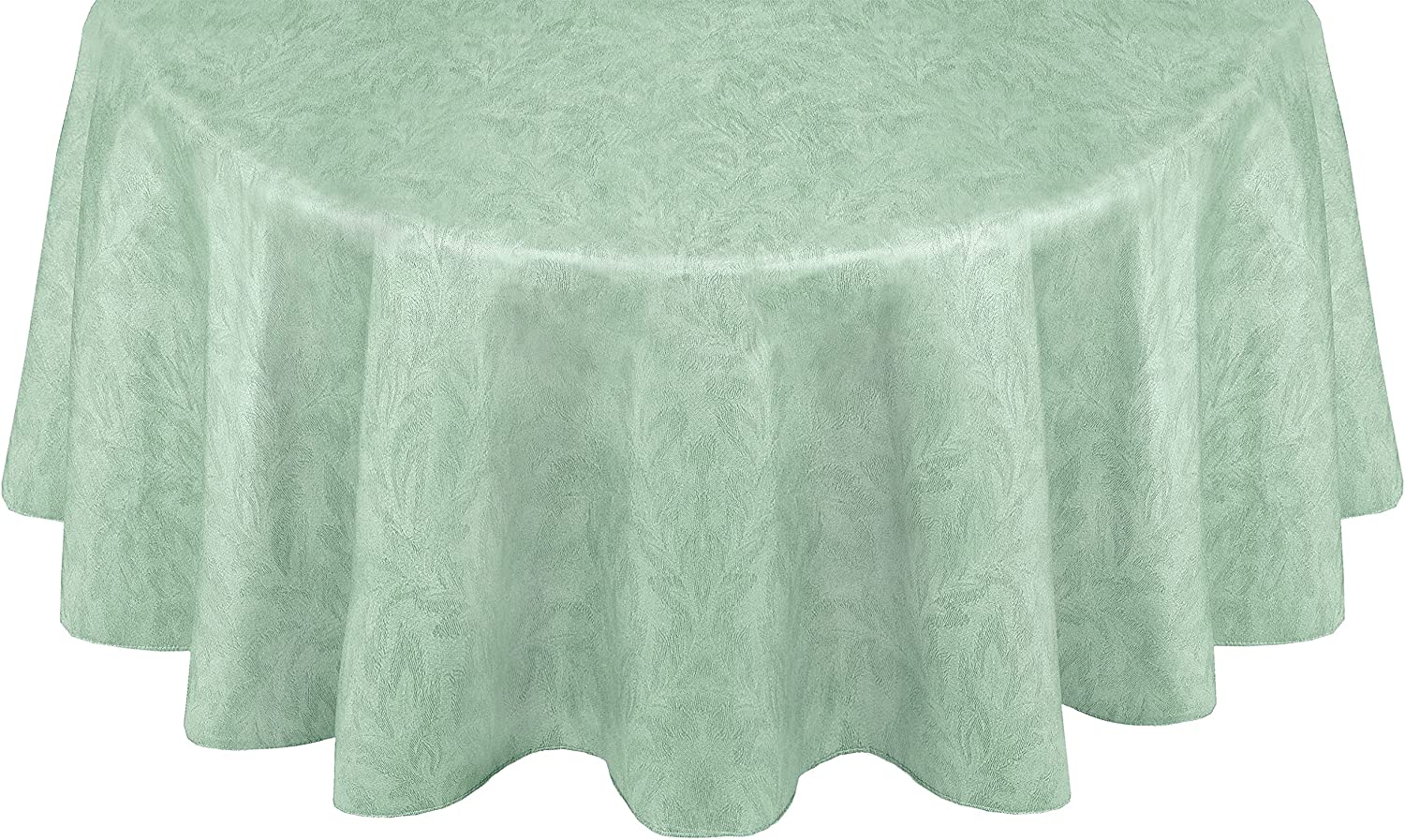 Newbridge Sage Napa Leaf Solid Color Vinyl Flannel Backed Tablecloth, Hotel Quality Indoor/Outdoor Patio, Kitchen, BBQ, Dining Room Vinyl Tablecloth, 70” Zipper Umbrella Round