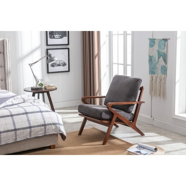 Upholstered Accent Lounge Leisure Chair with Solid Wood Frame