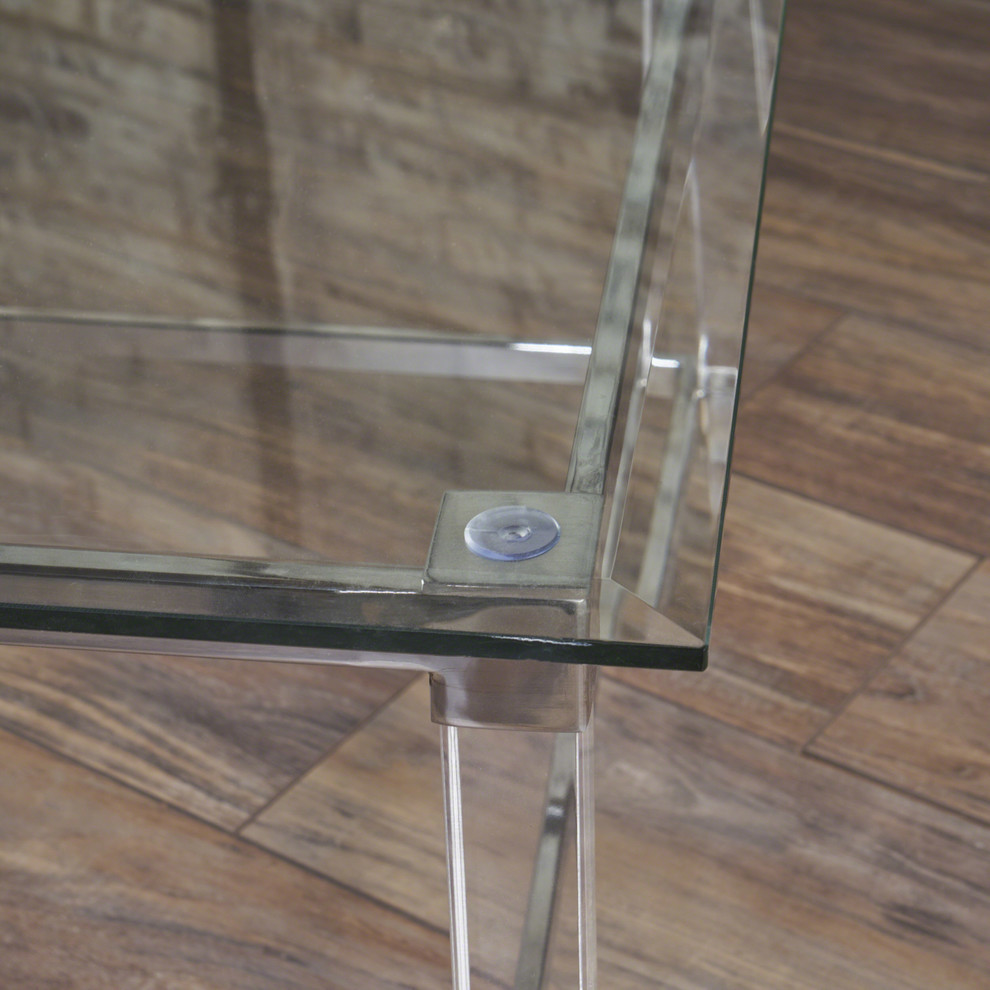 GDF Studio Bayor Tempered Glass Coffee Table With Acrylic and Iron Accents   Contemporary   Coffee Tables   by GDFStudio  Houzz