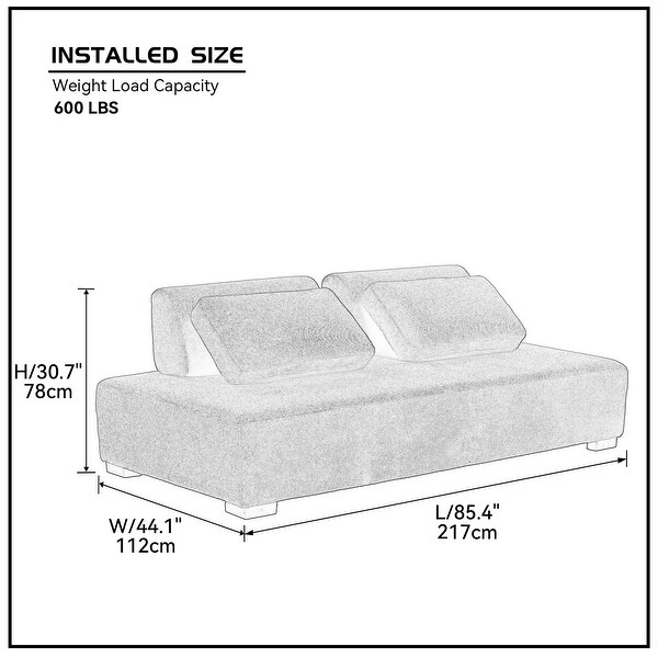 3-Seater Minimalist Modular Sofa Couch with Non-slip Back Cushions