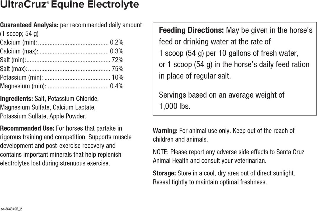 UltraCruz Electrolyte Powder Horse Supplement