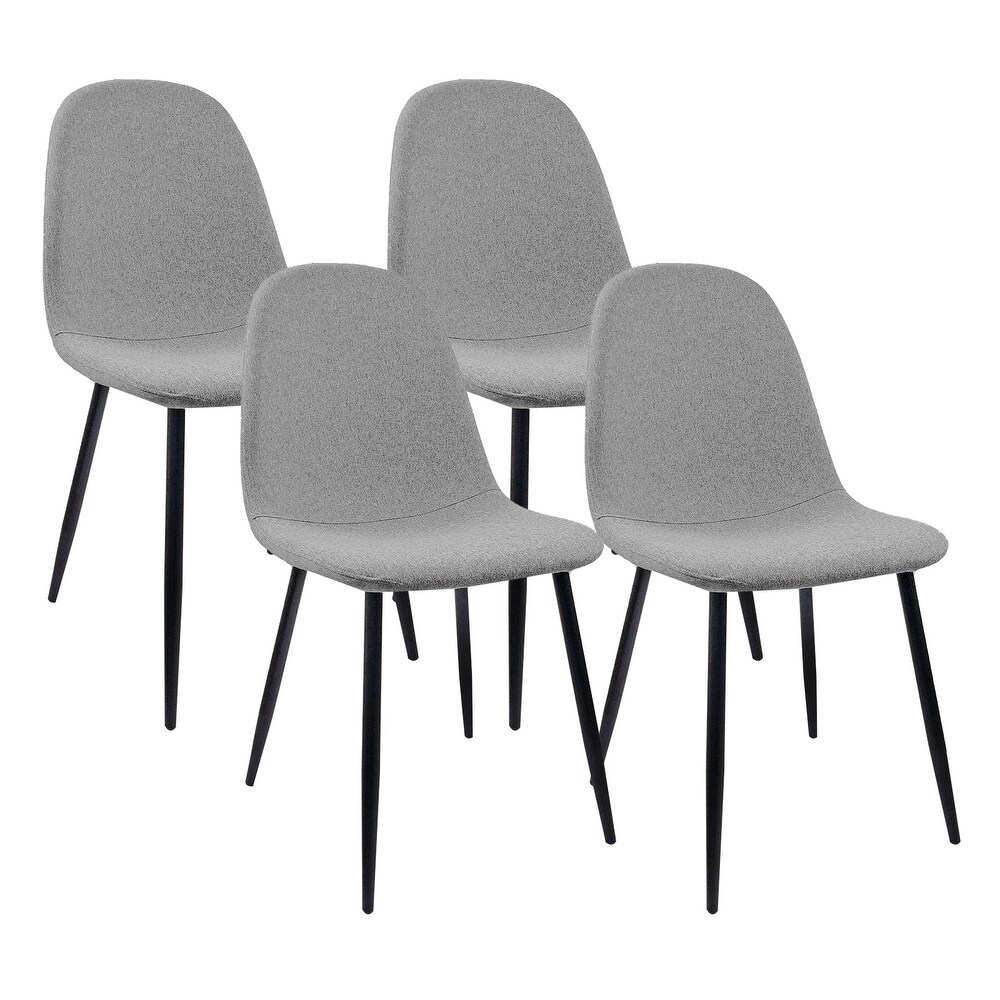 Dining Chairs Set of 4 Accent Chairs with Linen Fabric Seat Kitchen Chair with Metal Legs Dining Chairs for Dining Room Kitchen