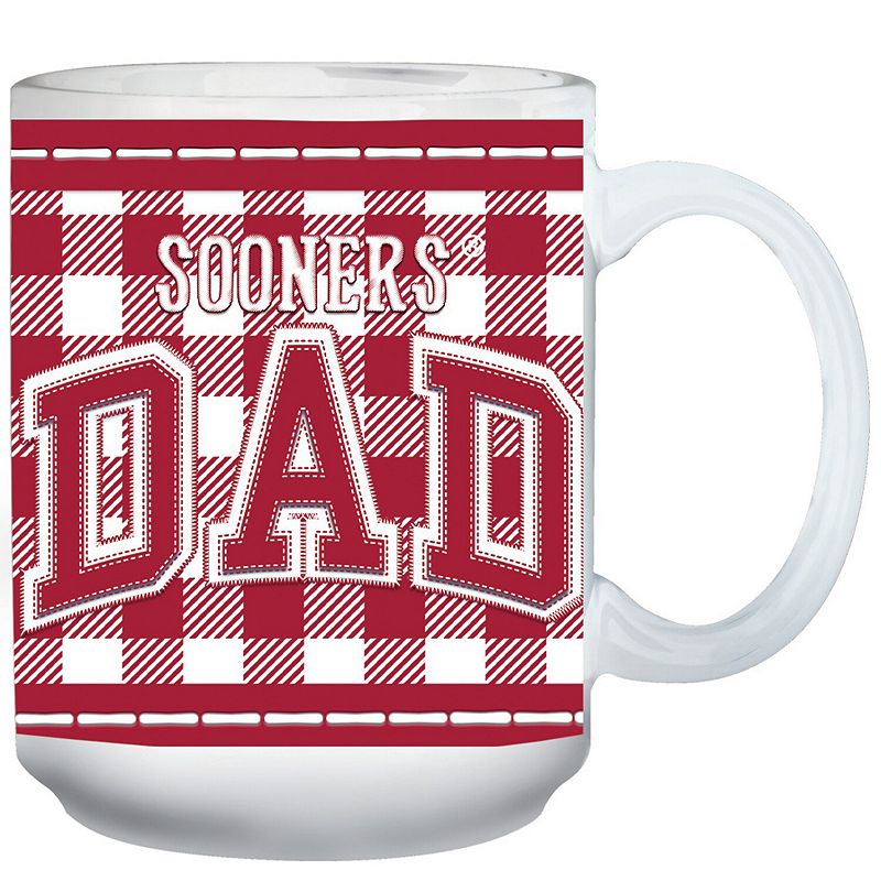 Oklahoma Sooners 15oz. Buffalo Plaid Father's Day Mug