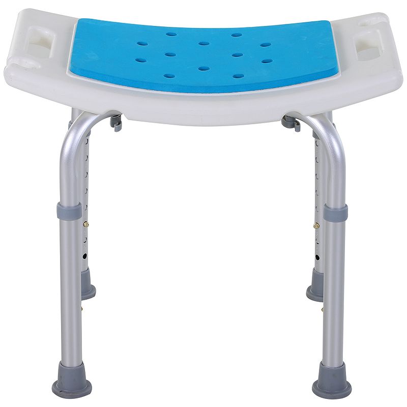 Homcom 6 Level Adjustable Curved Bath Stool Spa Shower Chair Non Slip Design for the Elderly Injured and Pregnant Women