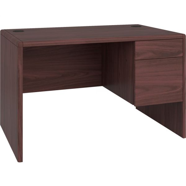 HON 10700 Series Single Pedestal Desk with Three-Quarter Height Right Pedestal， 48