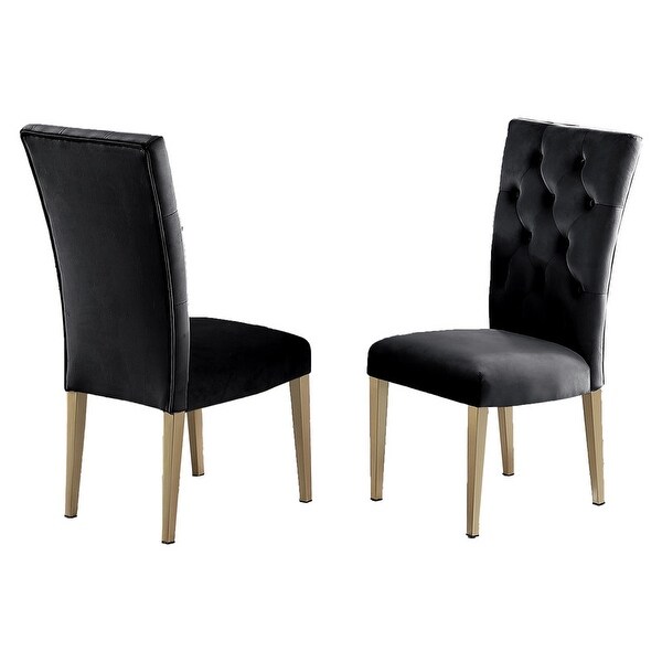 Best Master Furniture Evan Gold Velvet Dining Chairs (Set of 2)