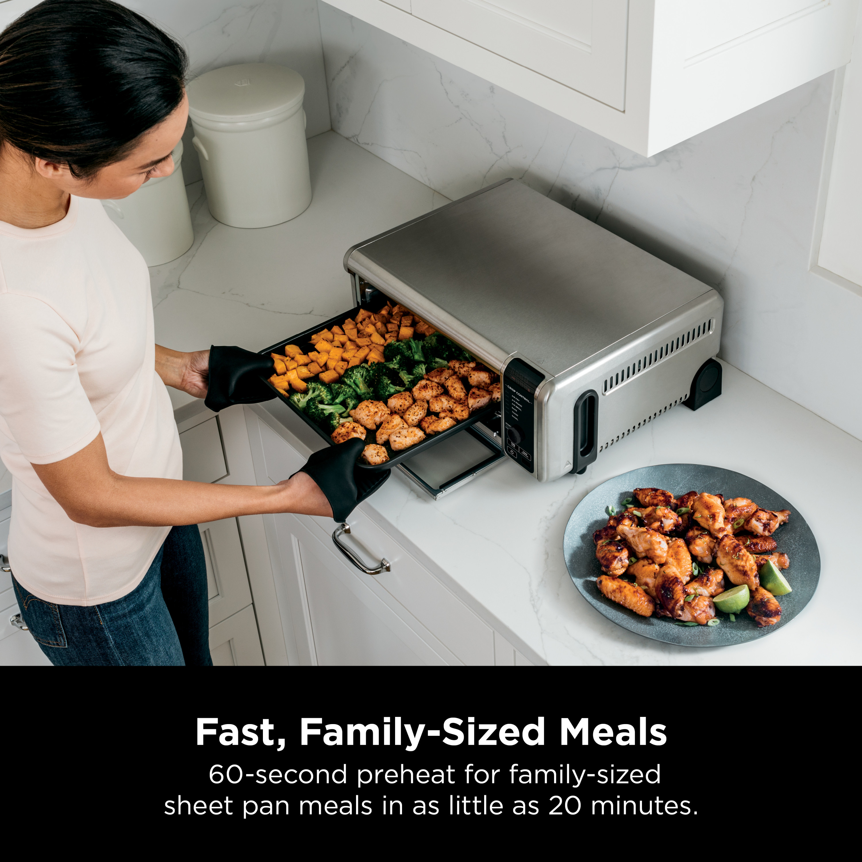 Ninja Foodi 6-in-1 Digital Air Fry， Large Toaster Oven， Flip-Away， SP080