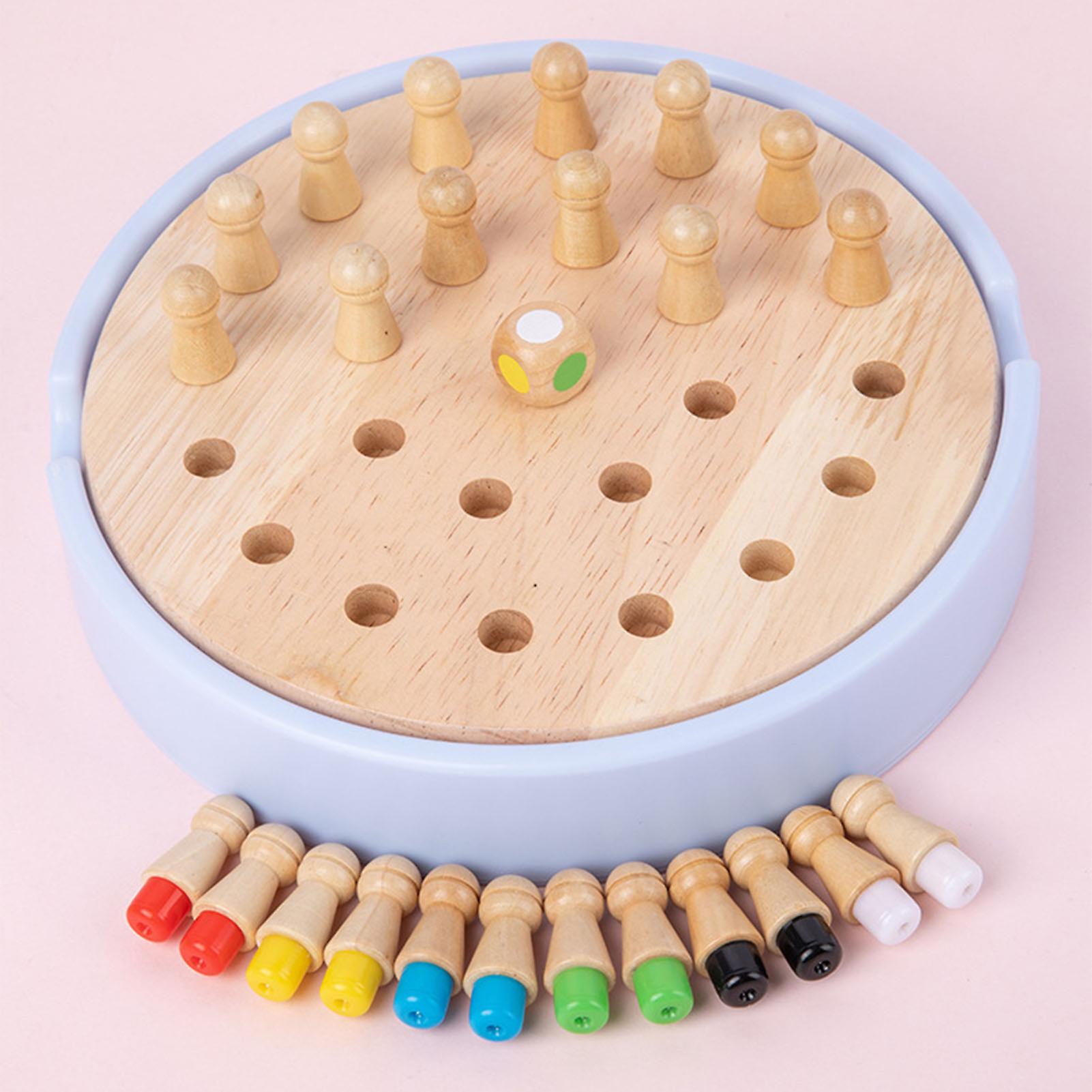 Memory Match Stick Chess Wooden Color Memory Board Early Education Intelligence Logic Development Toy 2 in 1