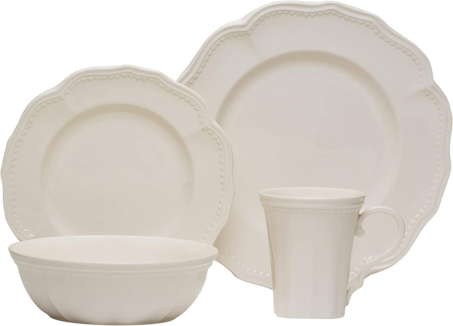 Red Vanilla FN900-421 30 oz Classic White Cereal and Soup Bowl - 7 in. - Set of 4