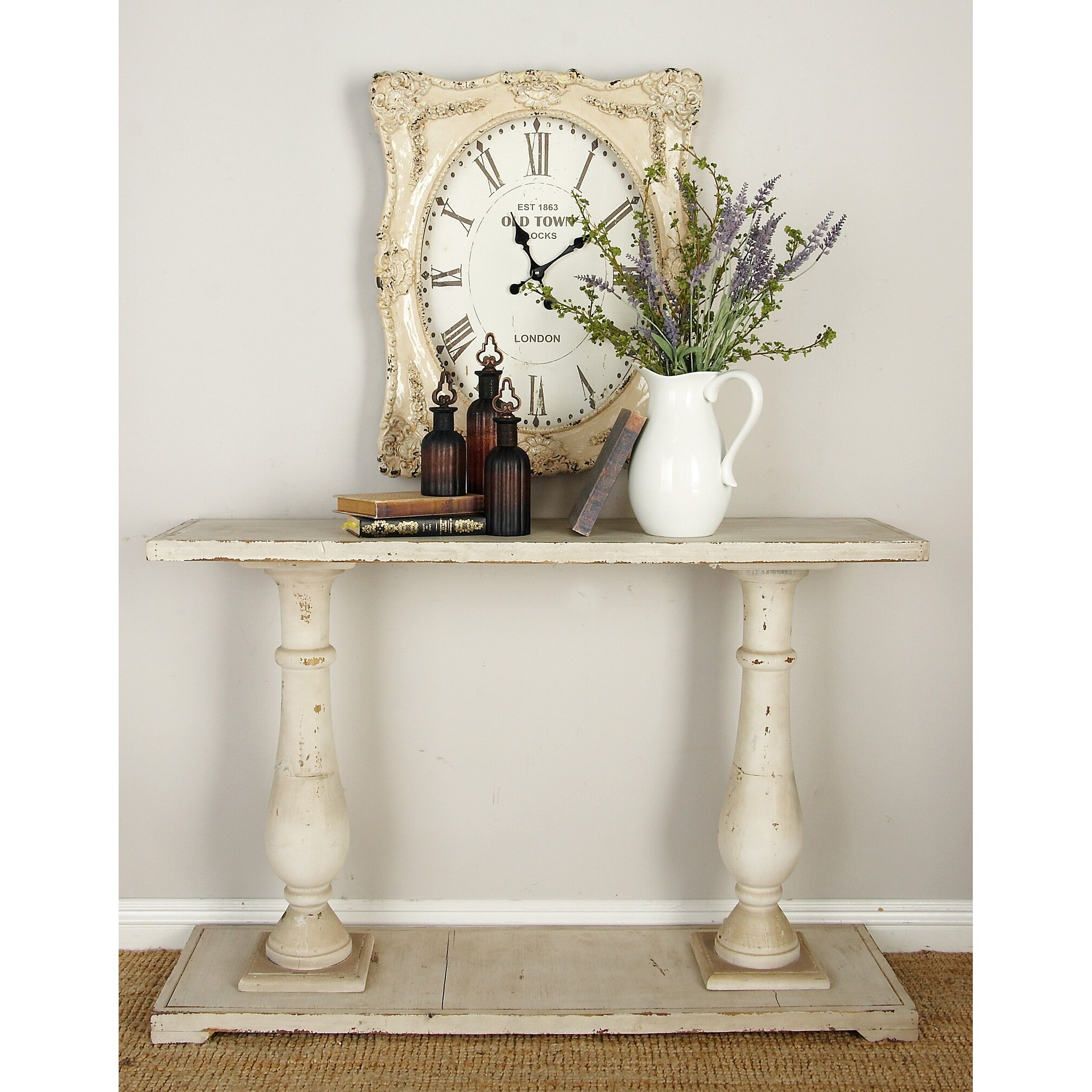 White Fir Farmhouse Console Table 32 x 48 x 14