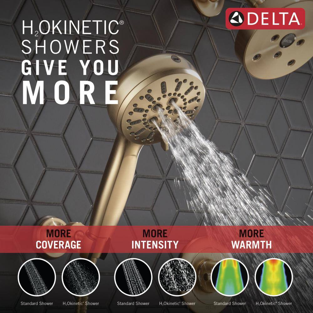 Delta 7-Spray Patterns 4.5 in. Wall Mount Handheld Shower Head 1.75 GPM with Cleaning Spray in Champagne Bronze 59584-CZ-PR-PK