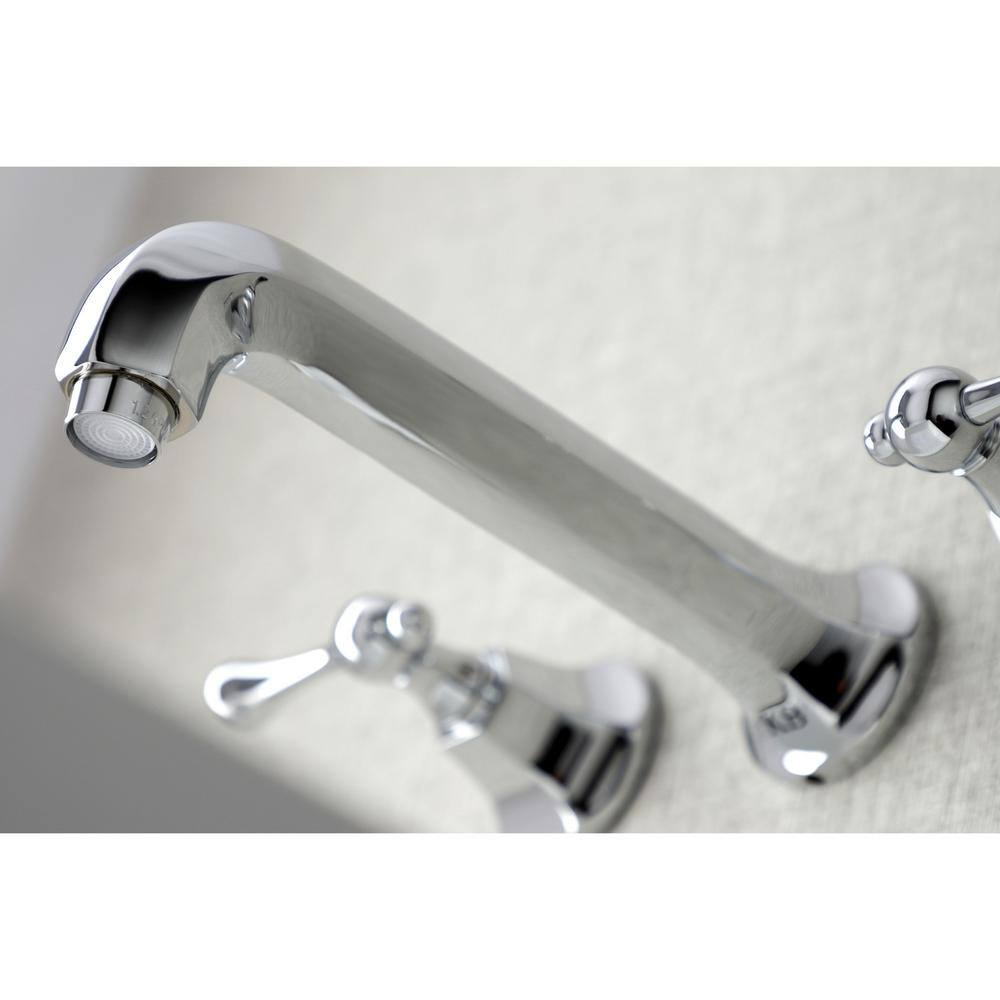 Kingston Brass Metropolitan 2-Handle Wall Mount Bathroom Faucet in Polished Chrome HKS4121BL