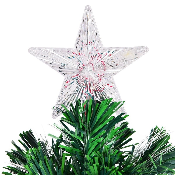 Costway 4FT PreLit Fiber Optic Christmas Tree Multicolor Lights