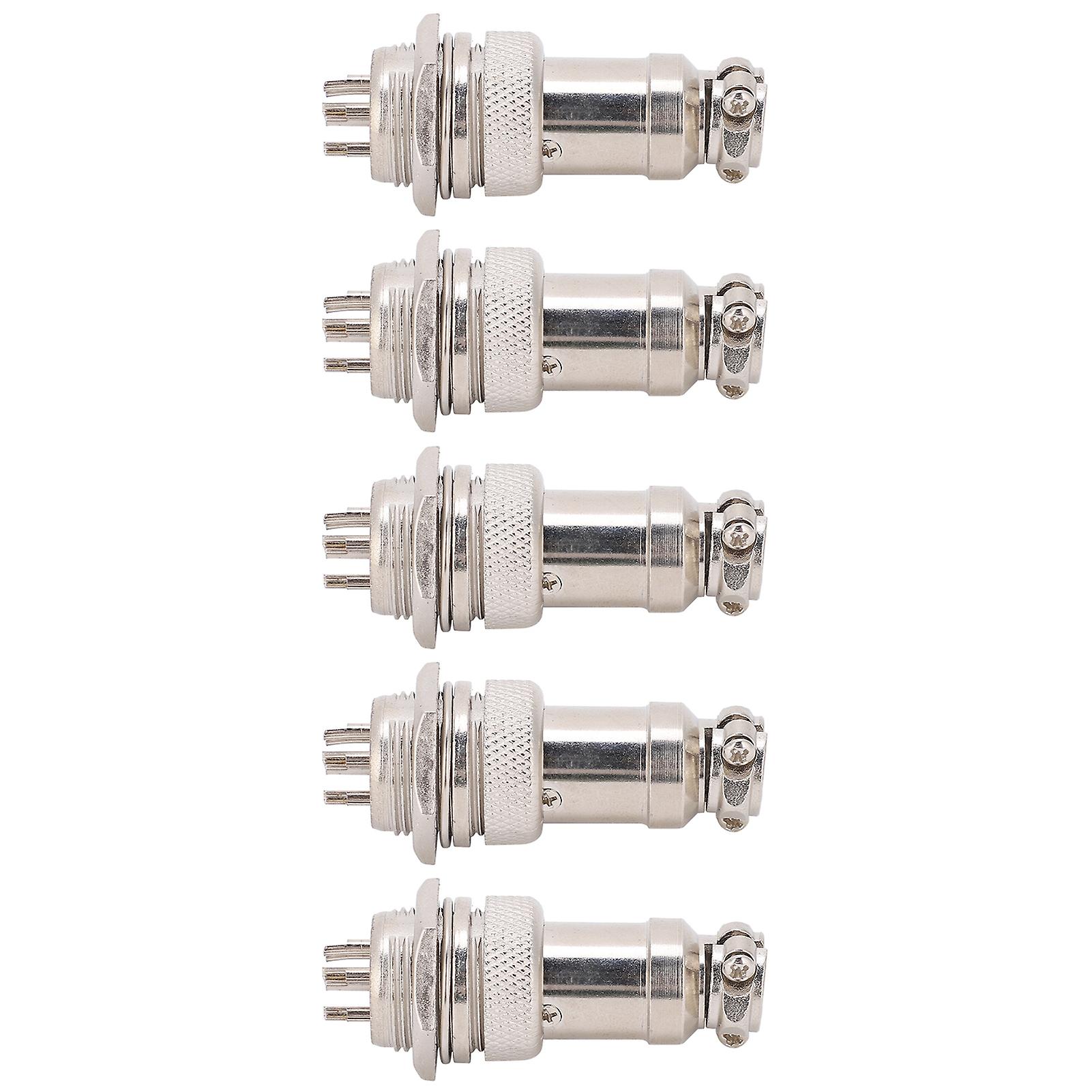 5pcs Aviation Plug Connector Male Female Wire Panel Power Chassis Metal Fittings Gx16 16mm 450v6pin