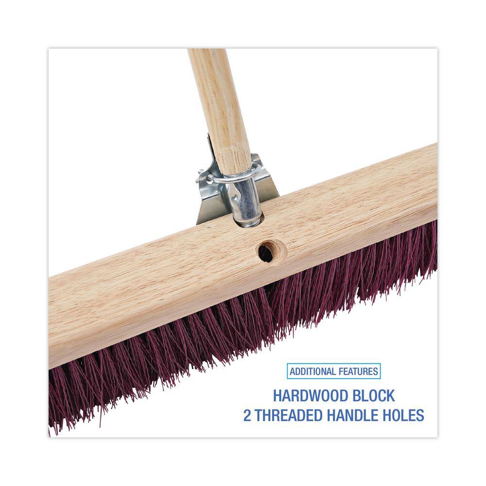 ProLine 36 in. Maroon Stiff Polypropylene Floor Brush Head with 3-14 in. Brush BWK20336