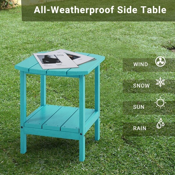 2Tier Adirondack Side Table，Outdoor End Tables HDPE AllWeather Resistant