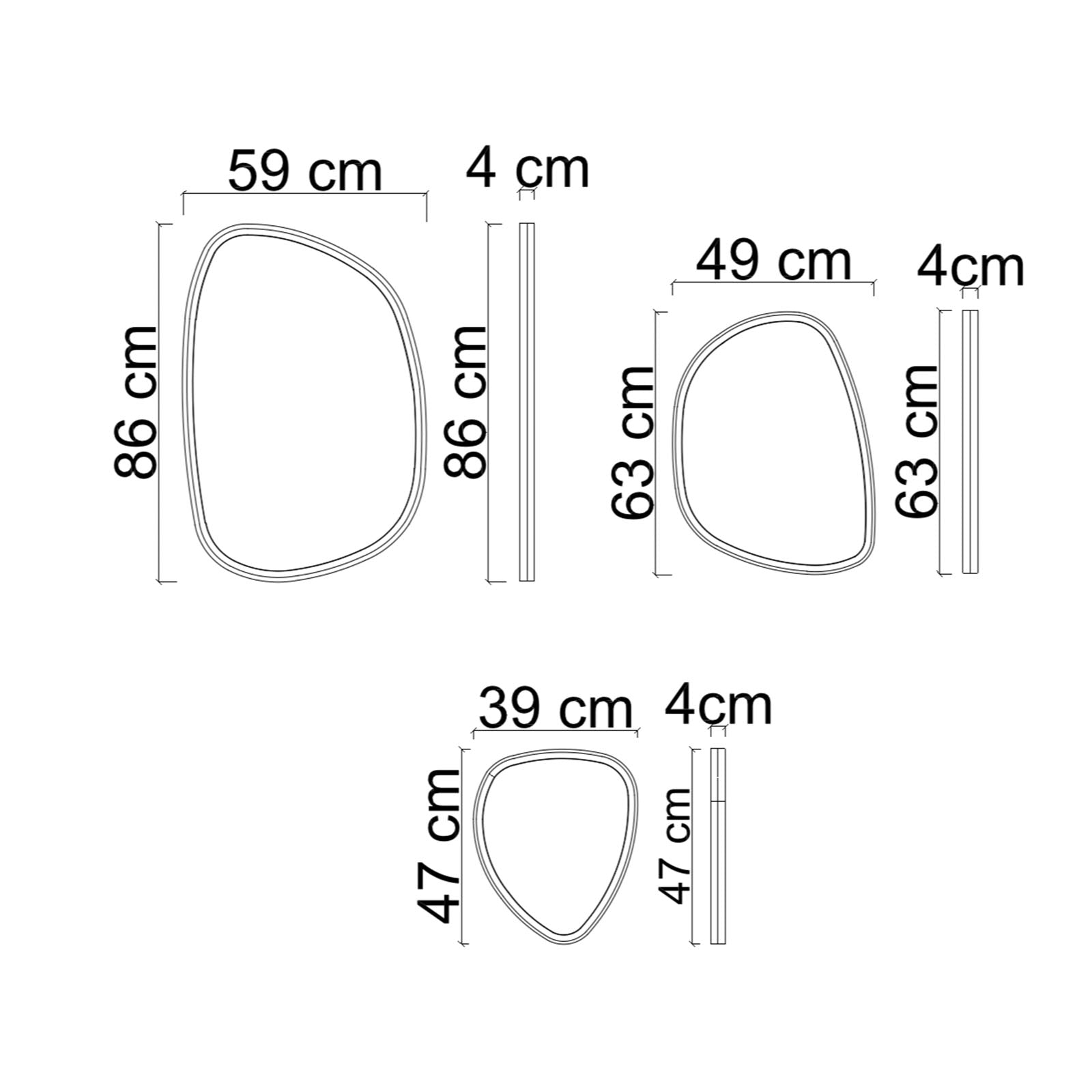 Set Of 3 Vittoria Mirrors  Vitt002Mi