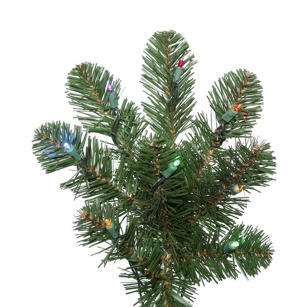 Vickerman 4.5' Oregon Fir Artificial Christmas Tree，Wide Angle Single Mold MultiColored LED Lights