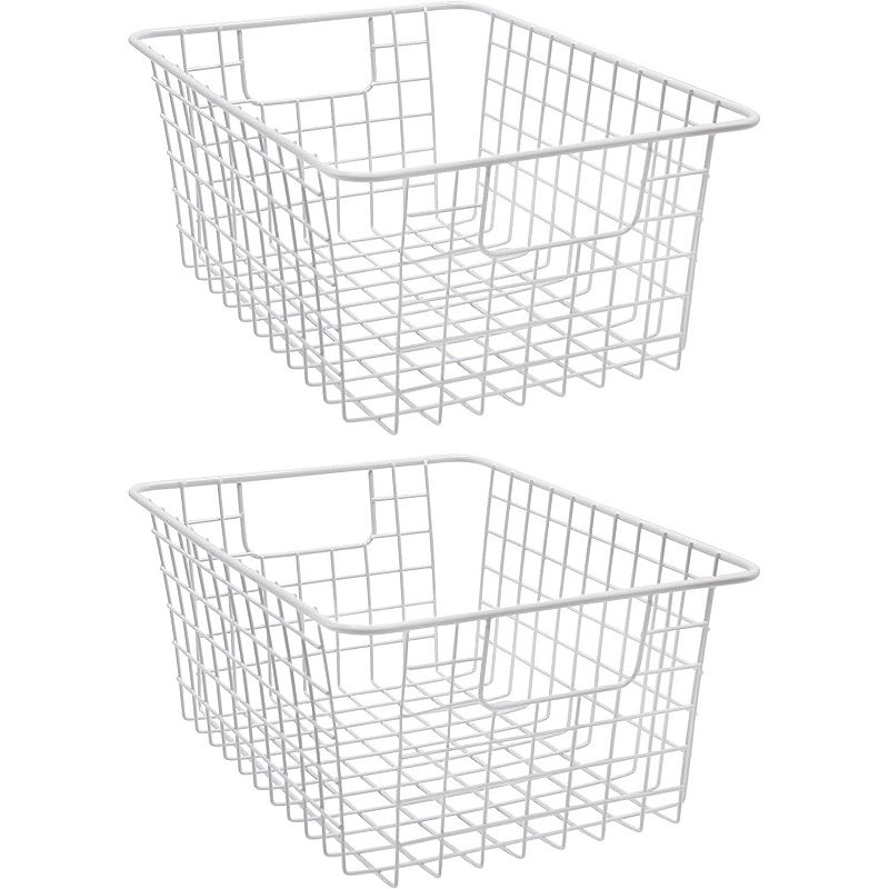 Sorbus Metal Wire 2-piece Storage Basket Set