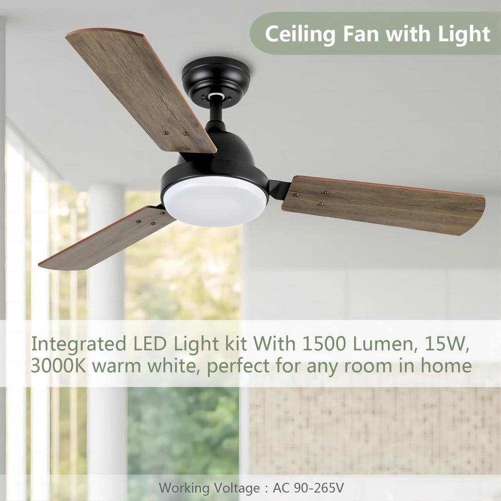 dubbin 44 in. Ceiling Fan with LED Light and Remote 6-Speeds 2 Rotation Modes Timer Noble Bronze Finish FXFAN-7032