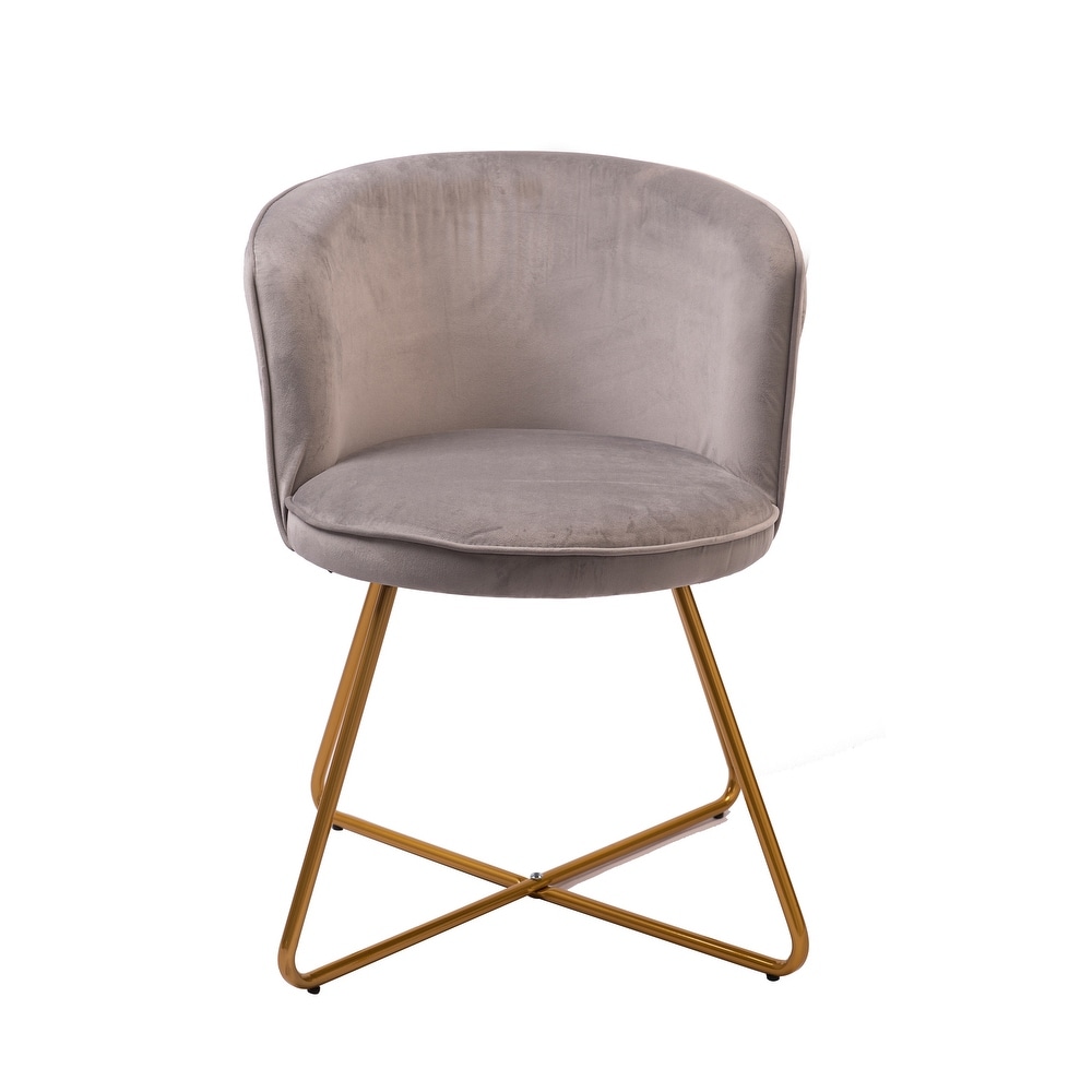 Porthos Home Orry Dining Chair  Velvet Upholstery  Gold Dipped Metal Legs