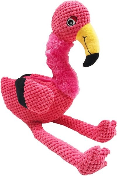 Fab Dog Floppy Flamingo Squeaky Plush Dog Toy