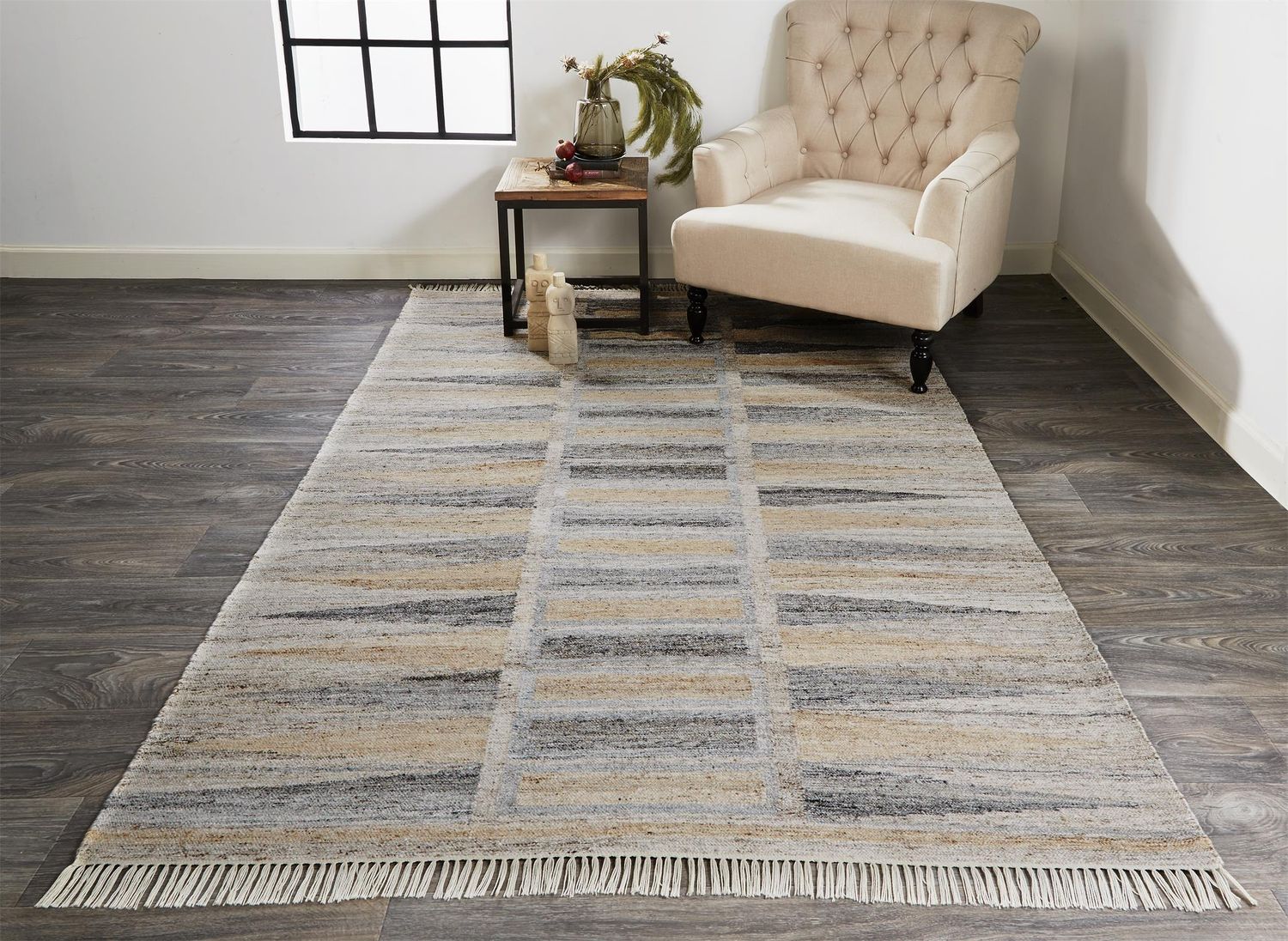 Elstow Latte Tan and Gray Rug by BD Fine