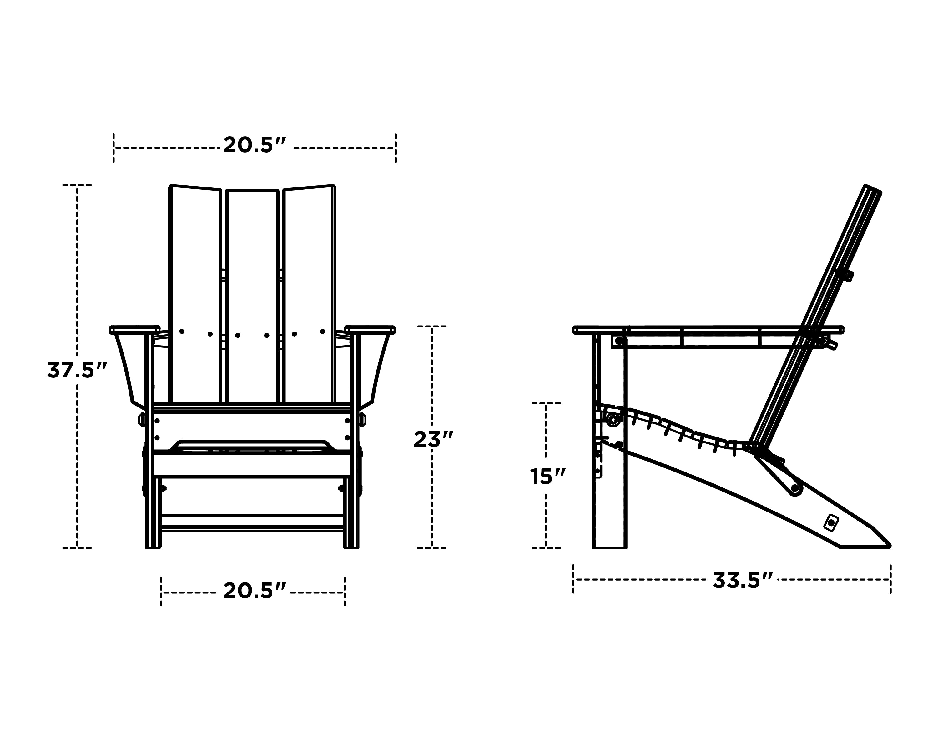 Polywood Modern Folding Adirondack Chair MNA110