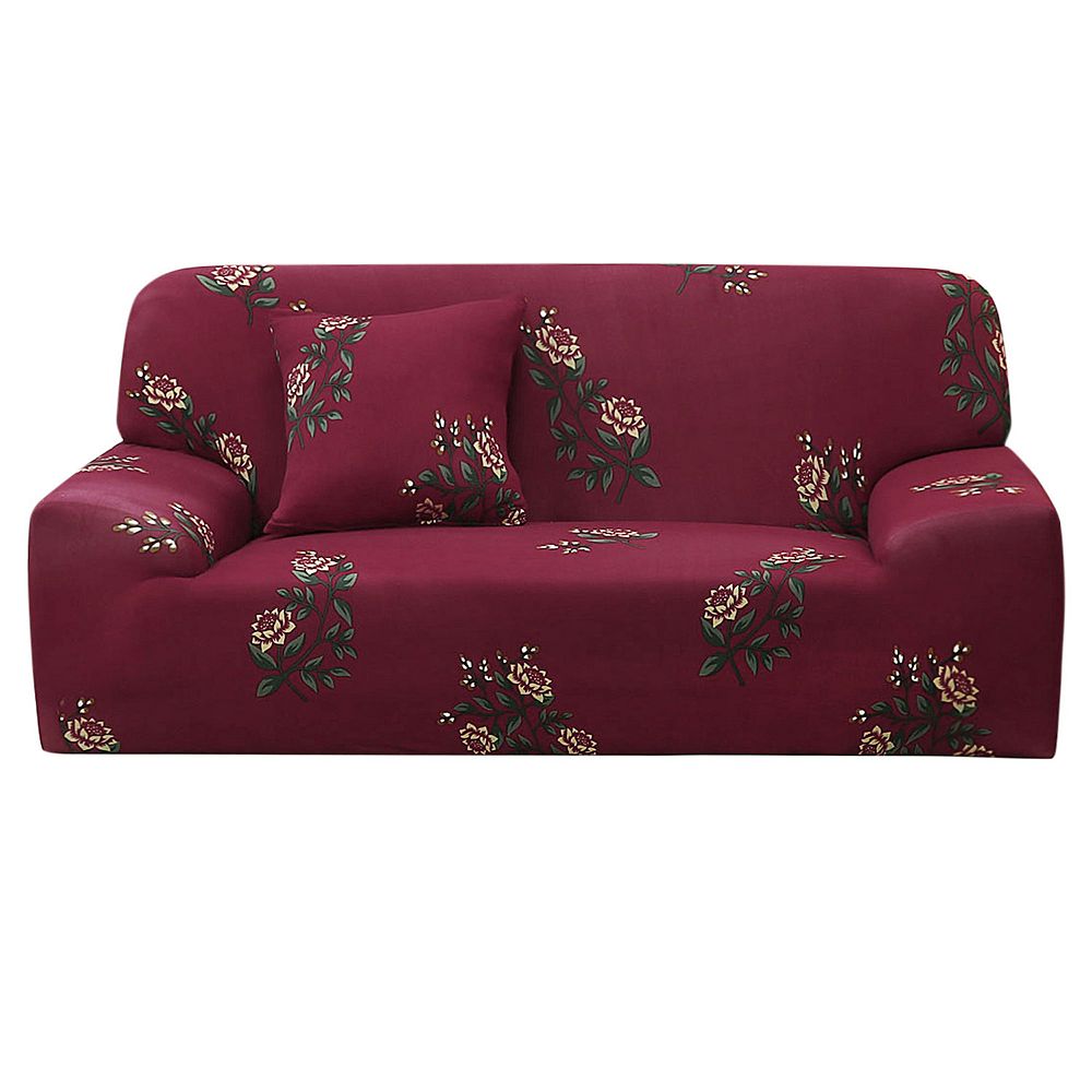 Stretch XL Sofa Cover Floral Printed Couch Slipcover for Sofas with One Pillowcase