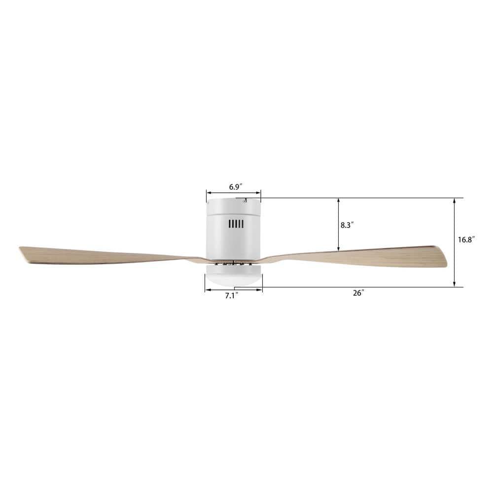 CARRO Striver 52 in Integrated LED IndoorOutdoor White Smart Ceiling Fan with Light and Remote Works with AlexaGoogle Home