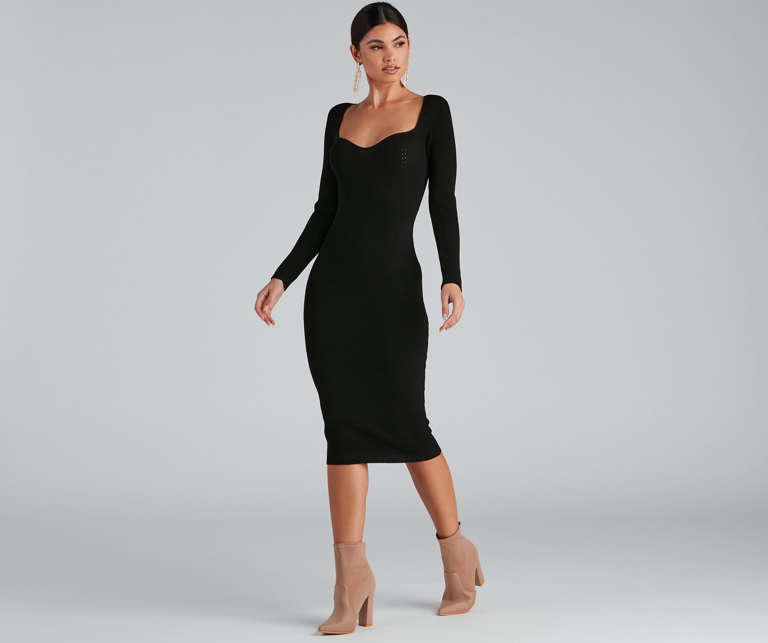 Sweetest Frame Long Sleeve Midi Dress