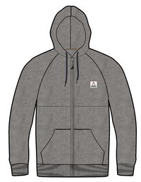 Heritage Full Zip Recycled Cotton Hoodie - Dark Grey Marl