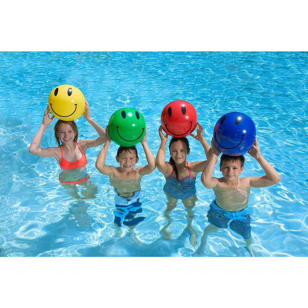 Poolmaster 16 in. Smile Play Beach Balls (4-Pack) 81114