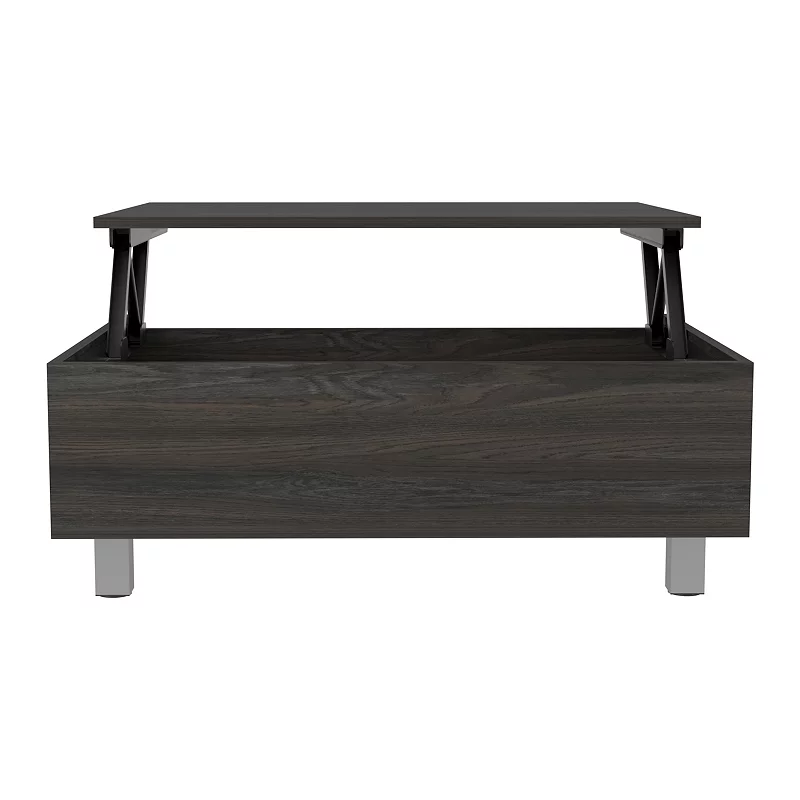 DEPOT E-SHOP Aran Lift Top Coffee Table， Storage Compartment， Carbon Espresso