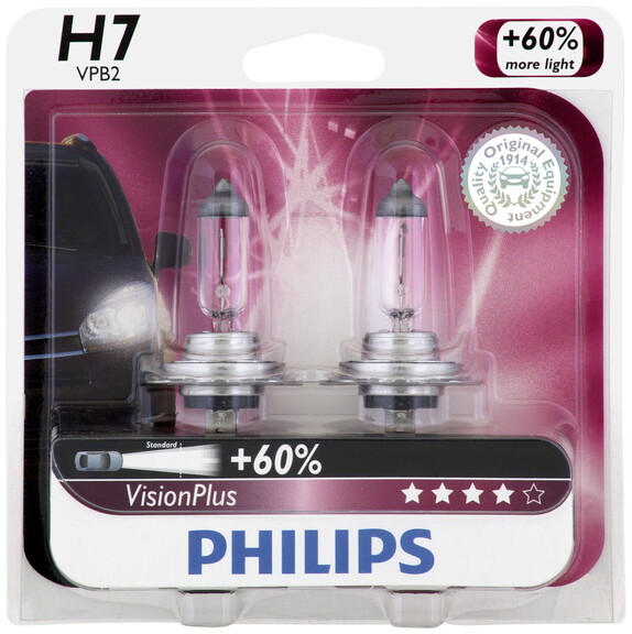 Philips H7VPB2 Philips H7 Visionplus Headlight  Pa...