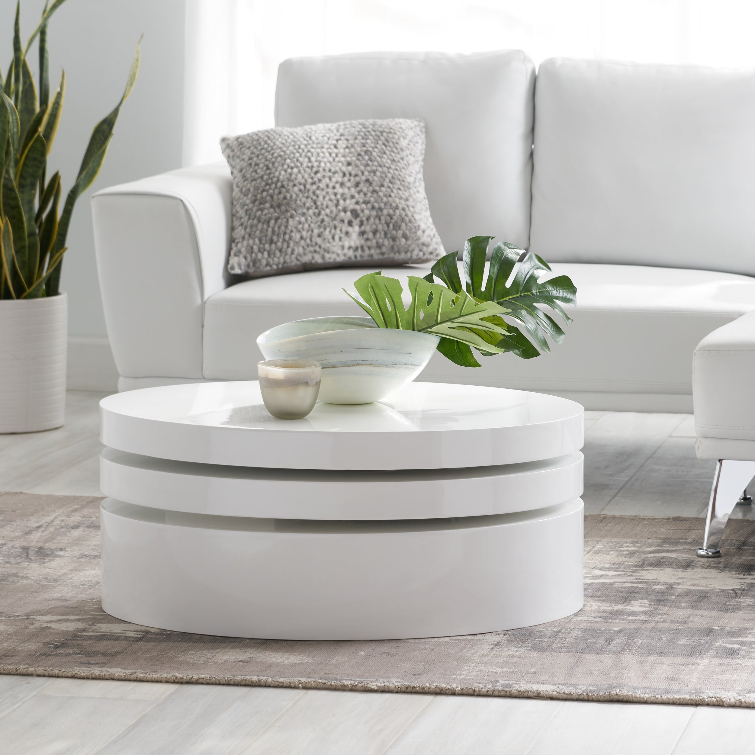 Kendall Oval Mod Swivel Coffee Table