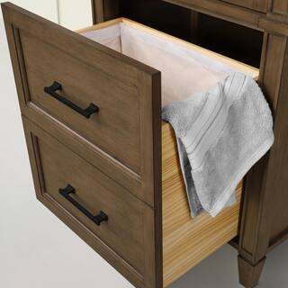 Home Decorators Collection Caville 24 in. W x 16 in. D x 60 in. H Brown Linen Cabinet in Almond Latte Caville LC-AL