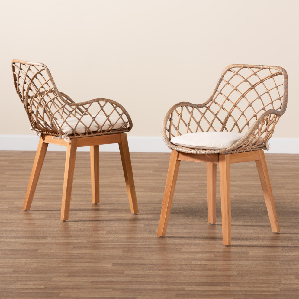 Miriam Rattan Dining Collection   Beach Style   Dining Chairs   by Baxton Studio  Houzz