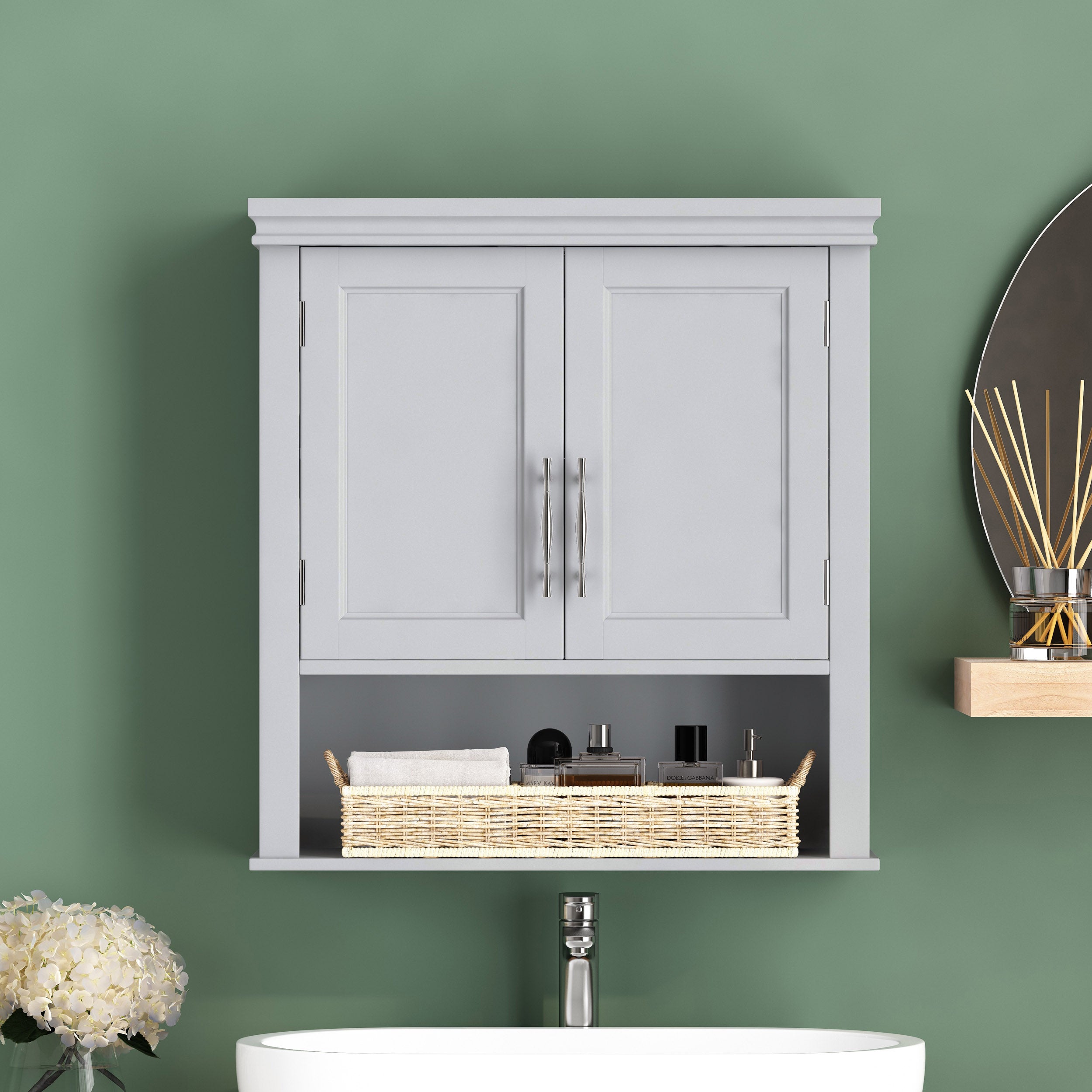 Meader Modern Wall-Mounted Bathroom Storage Cabinet