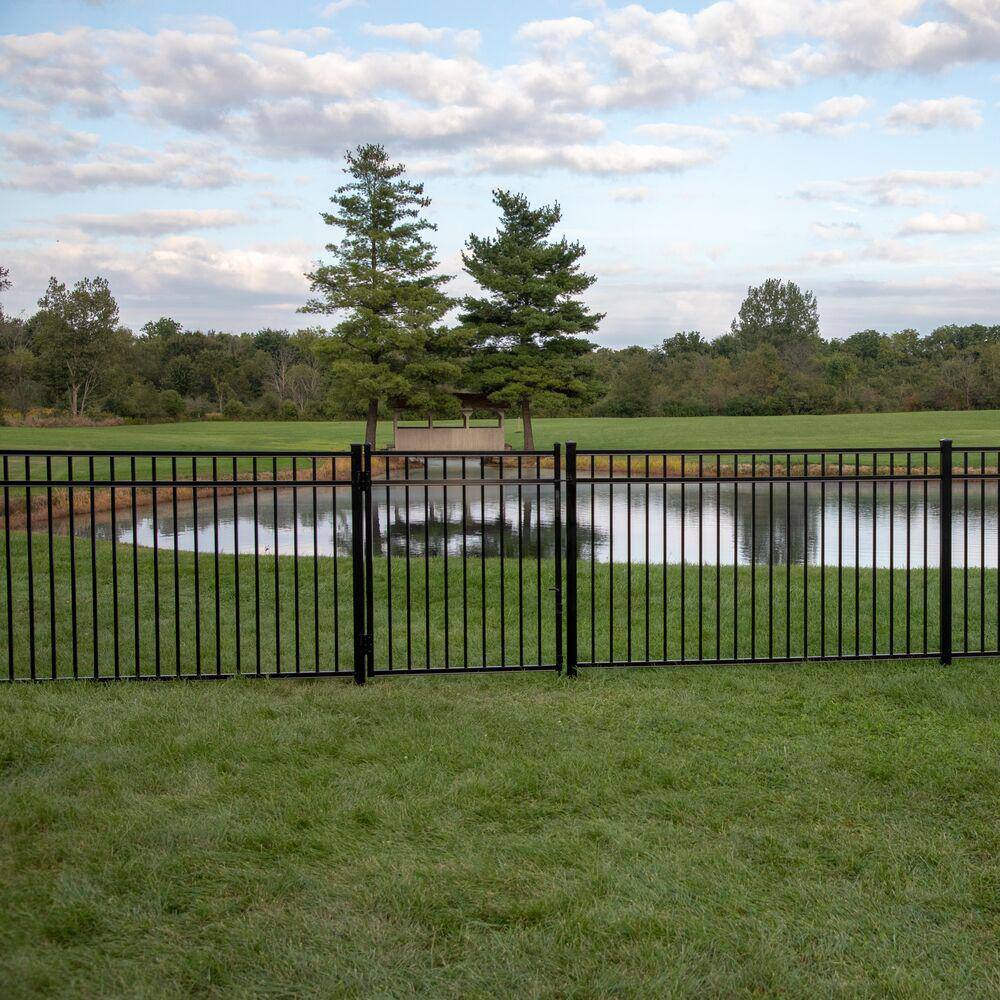 Barrette Outdoor Living Natural Reflections Standard-Duty 4-12 ft. H x 6 ft. W Black Aluminum Pre-Assembled Fence Panel 73002356