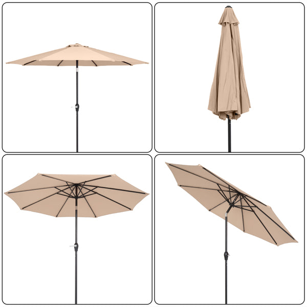 9FT Outdoor Central  Market Patio Umbrella Waterproof Folding Sunshade Without Umbrella base