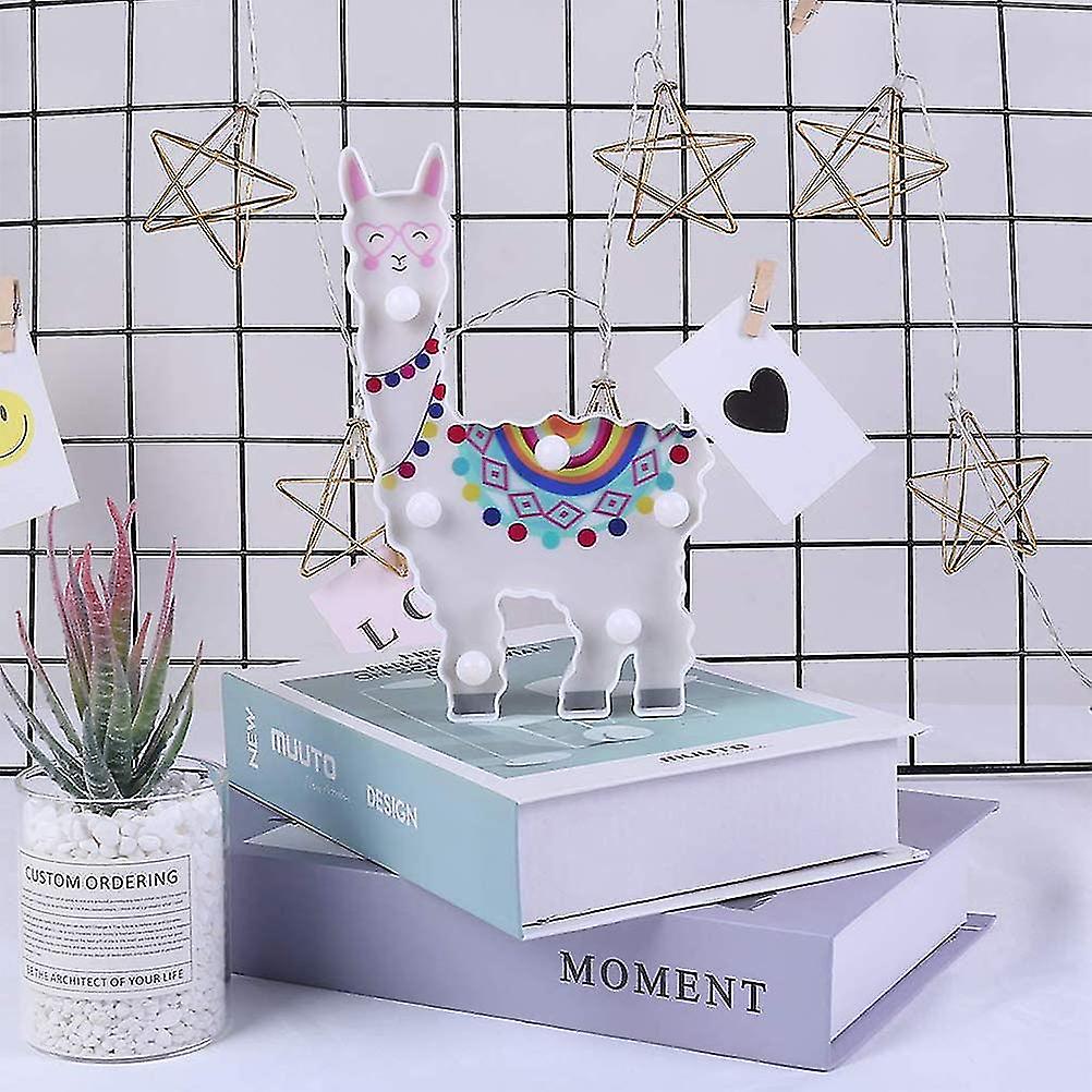 Alpaca Night Light Led Portable Energy Saving Alpaca Shape Night Light Glow Battery Powered Modeling Light For Kids