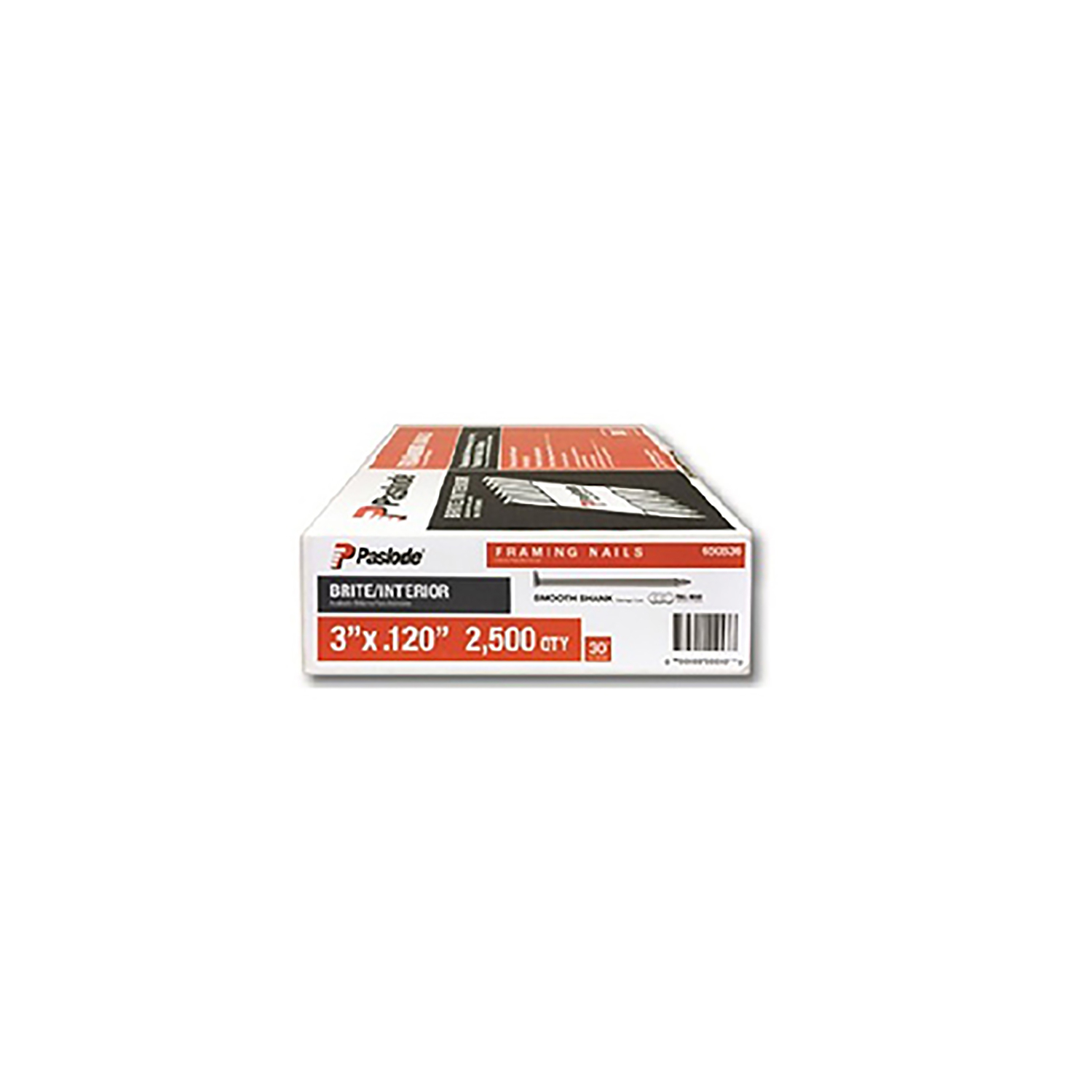 Paslode RounDrive 3-1/4 in. 18 Ga. Straight Strip Brite Framing Nails 30 deg 2500 pk