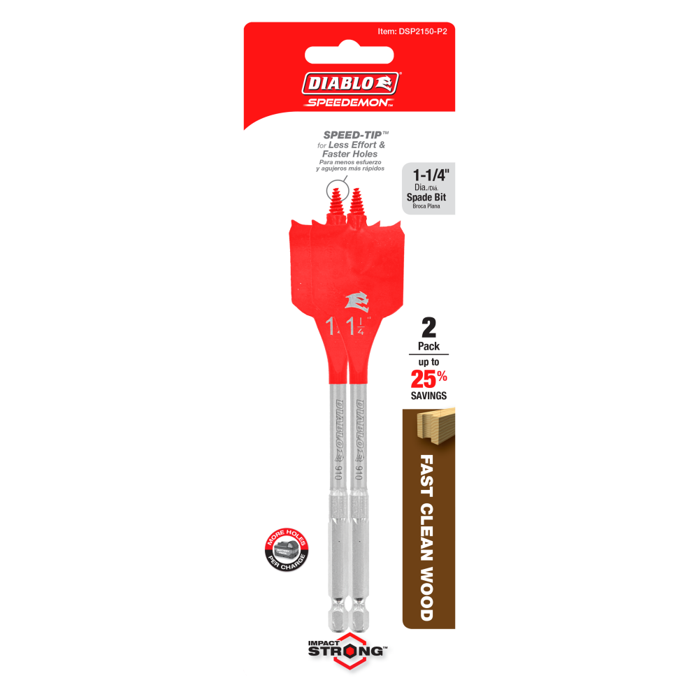 Diablo Tools 1-1/4 x 6 SPEEDemon Spade Bit 2 Pack