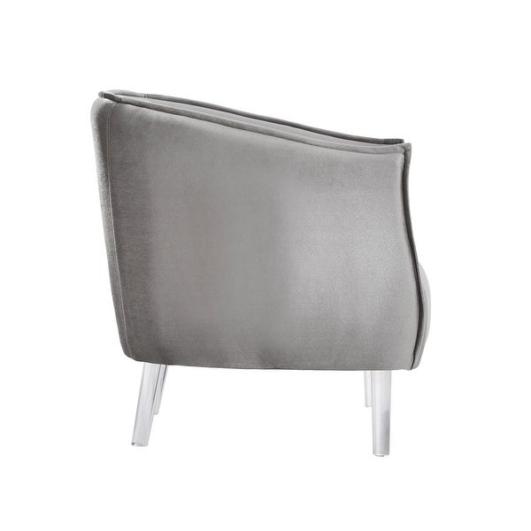 Vianne Velvet/ Acrylic Leg Accent Chair by iNSPIRE Q Bold