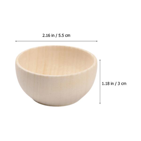 5 Pcs Wooden Craft Bowls Unfinished Wooden Bowls Unpainted Wood Bowls Kids Diy Wood Bowls