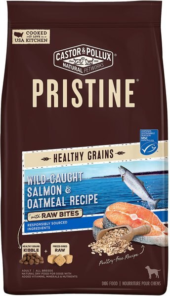 Castor and Pollux Pristine Healthy Grains Wild-Caught Salmon and Oatmeal Recipe Dry Dog Food