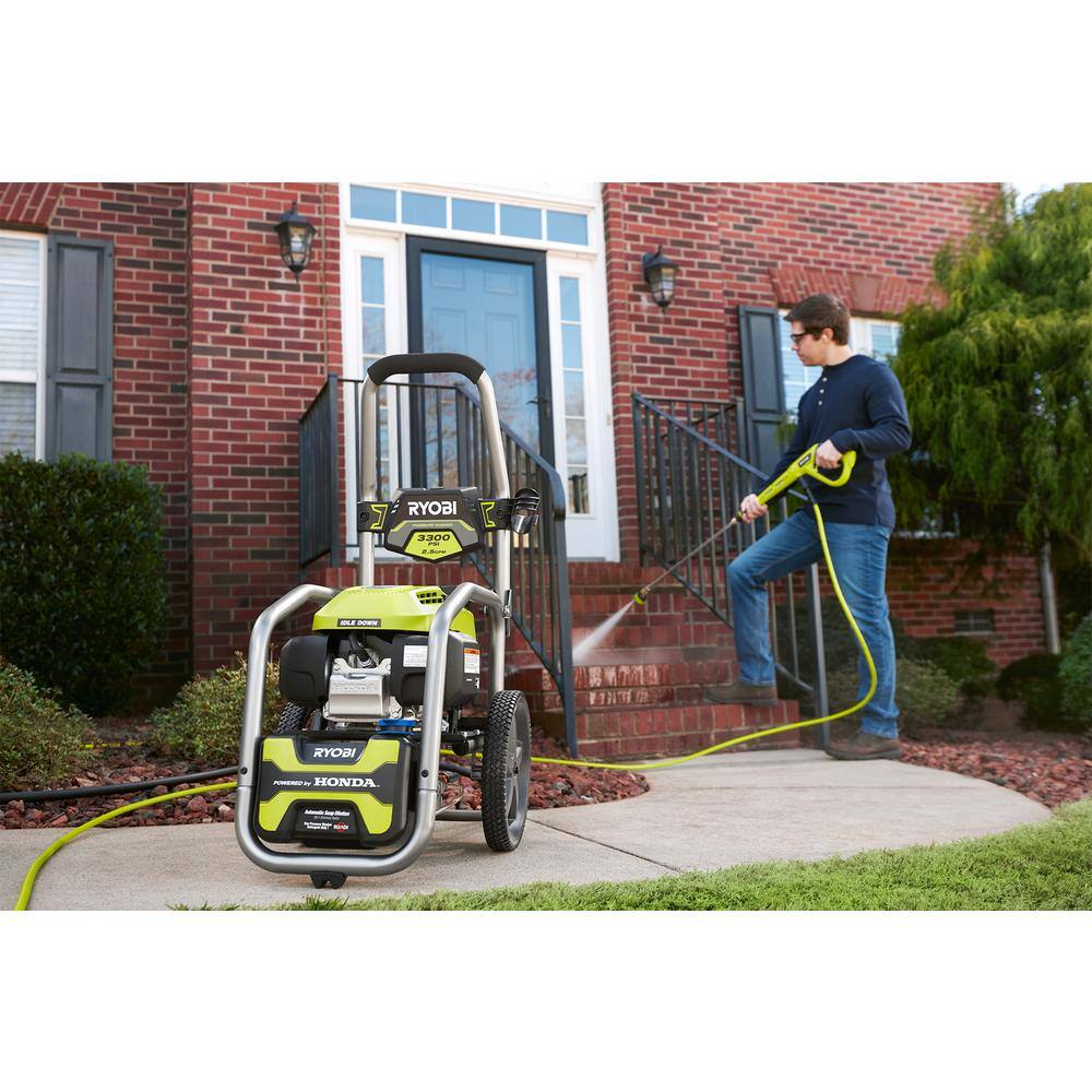 RYOBI 3300 PSI 2.5 GPM Cold Water Gas Pressure Washer with Honda GCV200 Engine RY803325