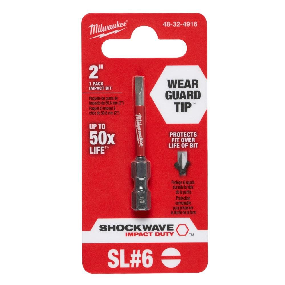 Milwaukee SHOCKWAVE 2 in. Impact Slotted 1/8 in. Power Bit 48-32-4916 from Milwaukee