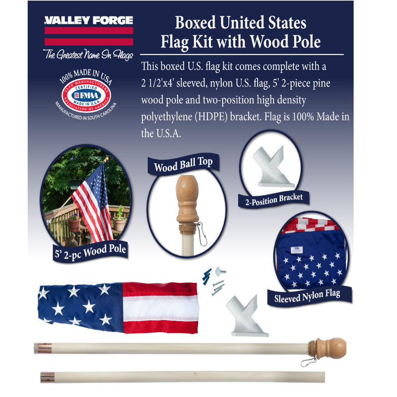 FLAG SET 2-1/2X4US NYLON